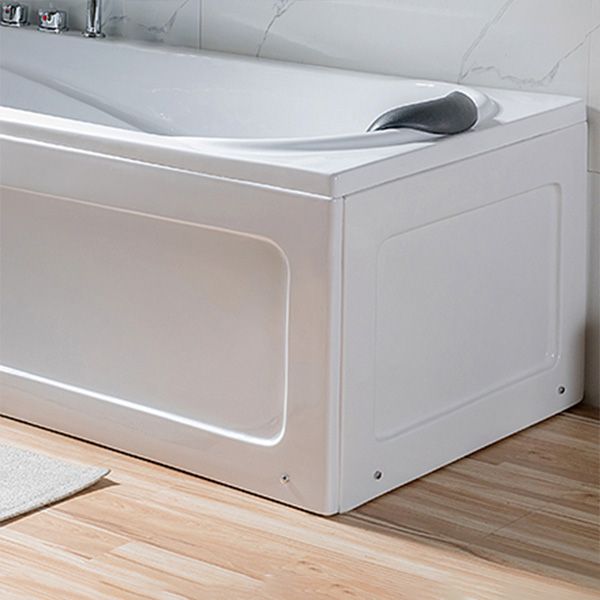 Back to Wall Rectangular Bath Freestanding Acrylic Soaking White Bathtub