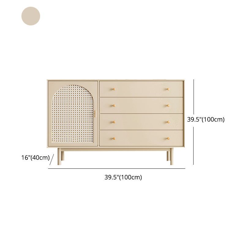 Beige Contemporary Sideboard Engineered Wood Sideboard for Dining Room