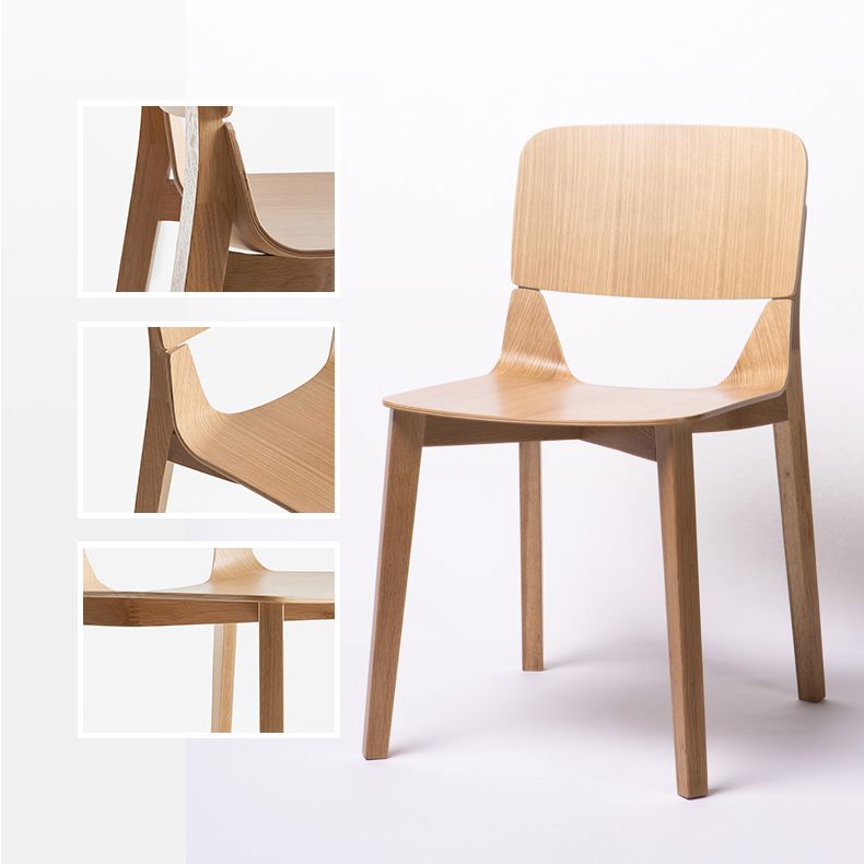 Chaise d'appoint de salle à manger en bois contemporaine, chaise d'appoint à dossier ouvert pour cuisine
