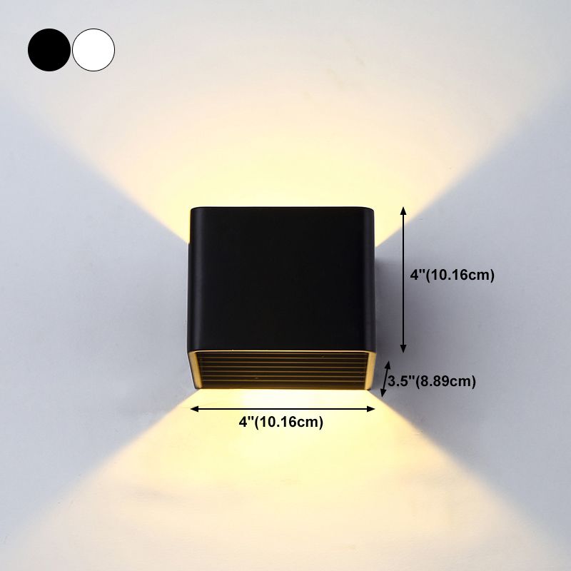 Rectangle Shape Metal Wall Light Modern Style 1 Light Wall Mounted Light Fixture