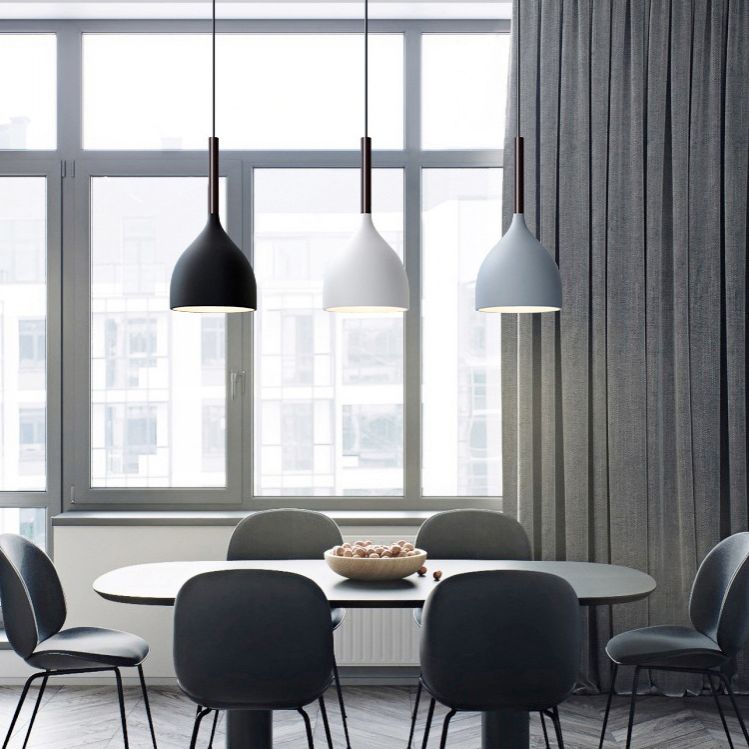 Modern Creative Creative Macaron a sospensione Light Lacked Cone lampada appesa con Sucker di ferro