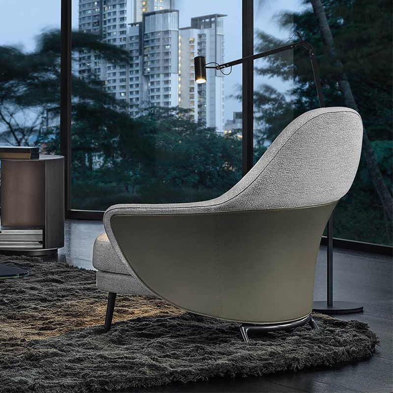 Basic Four Legs Lounge Chair Contemporary Solid Color Accent Armchair