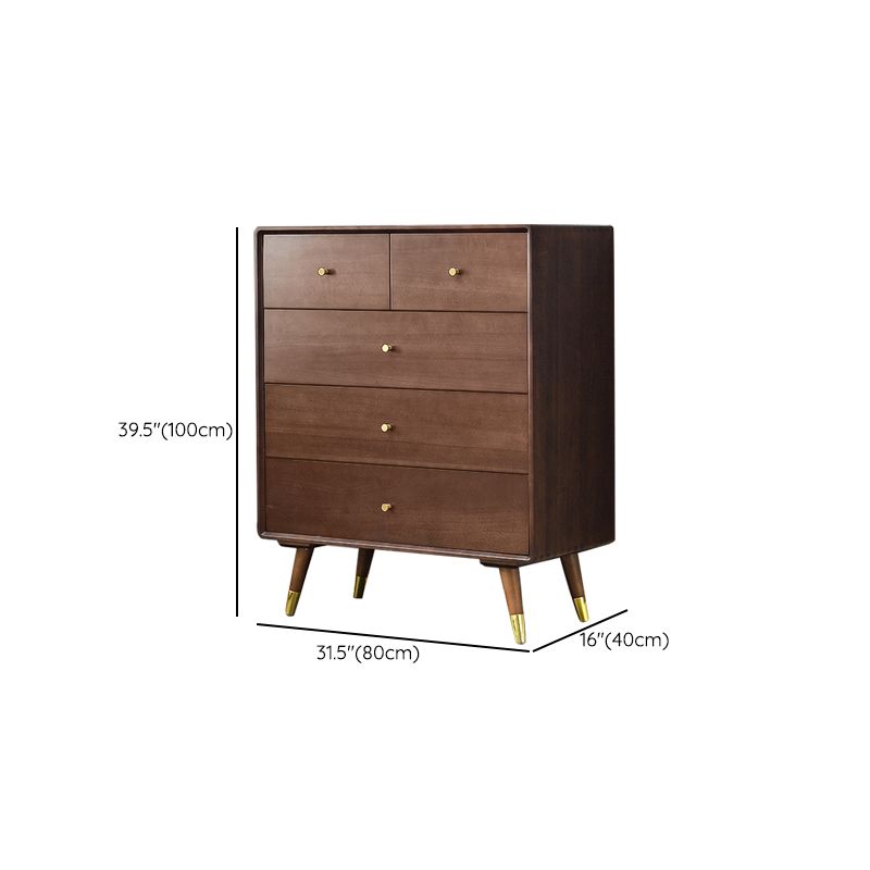Solid Wood Accent Chest Mid Century Modern 15.7" D Cabinet with Drawers