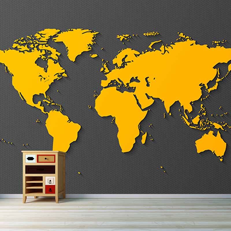 Environment Friendly Resistant Mural Wallpaper Map Living Room Wall Mural