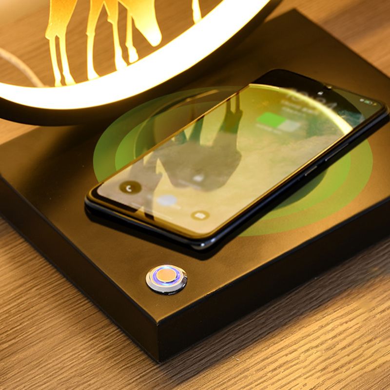 Lampada da scrivania a LED circolare in metallo contemporaneo lampada da tavolo a luce singola