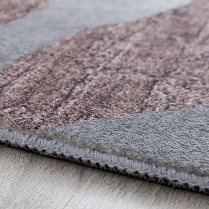 Nordic Area Carpet Contrast Panel Indoor Rug Polyester Living Room Carpet with Non-Slip Backing