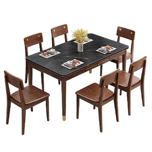 Luxe walnoottafel voor restaurant rechthoek houten eettafel met 4 poten