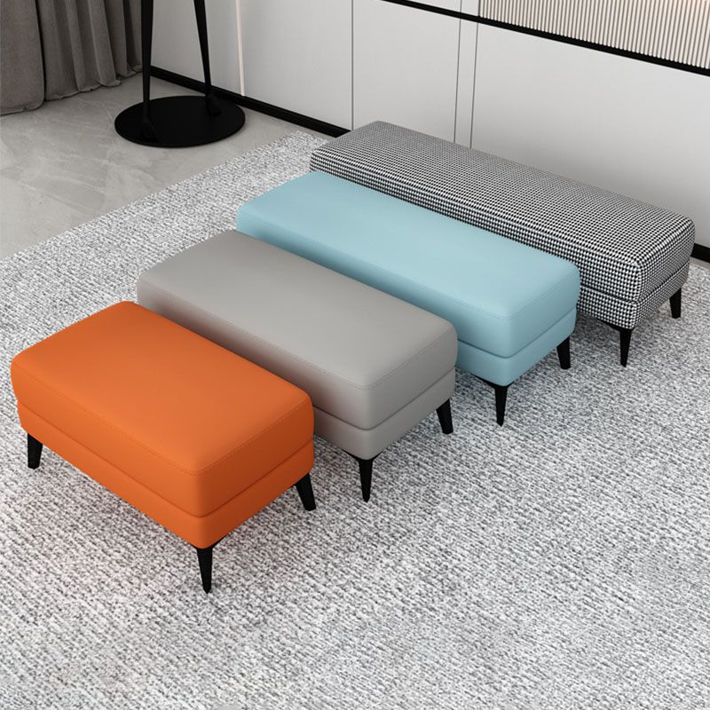 Modernism Leather Storage Ottomans Rectangle Storage Ottomans with Legs for Living Room