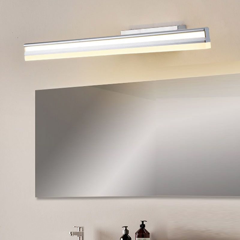 Modern Style Linear Shade Wall Lighting Metal 1 Light Mirror Sconce Lamp