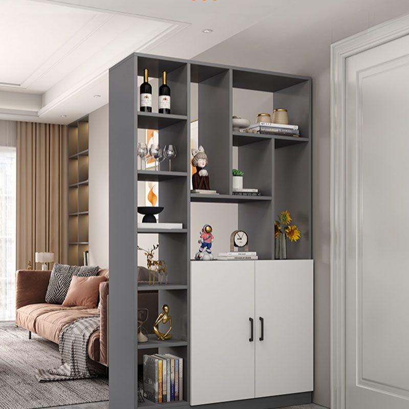 Modern Wooden 78.74" Tall Accent Cabinet with Shelves and Doors