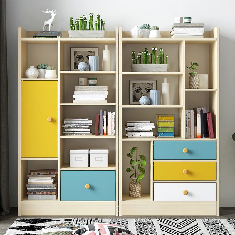 Contemporary Vertical Open Shelf Bookcase Engineered Wood Home Book Shelf with Shelves