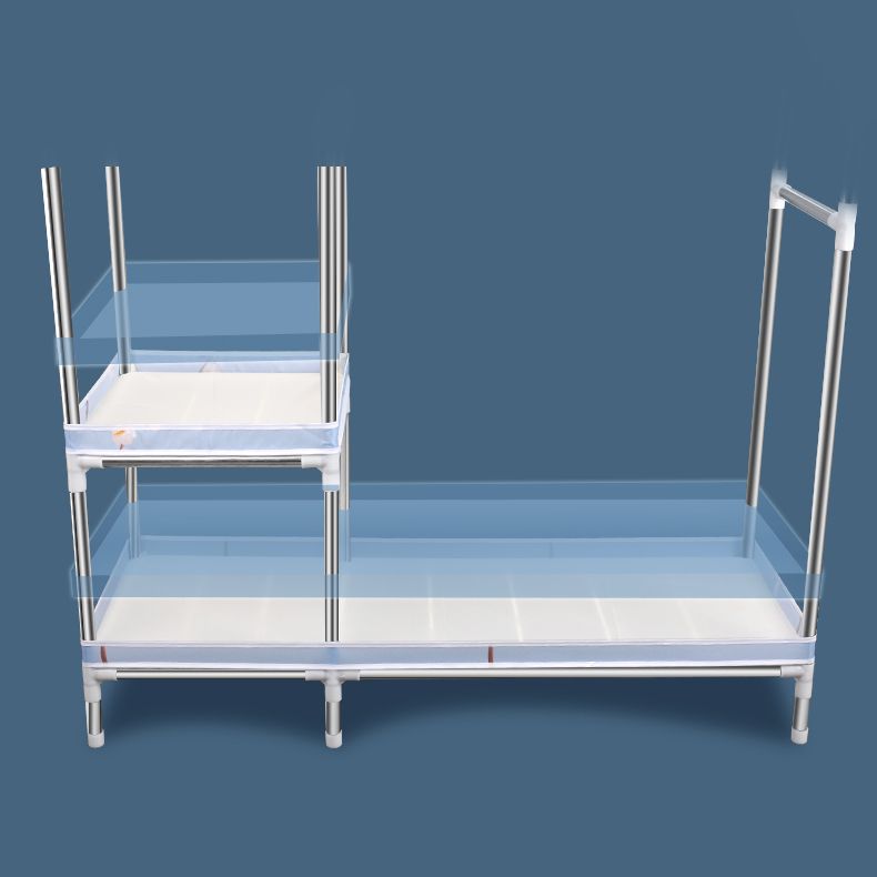 Modern Style Metal Wardrobe 3-Tier Cloth Rod Included Wardrobe Closet with Legs