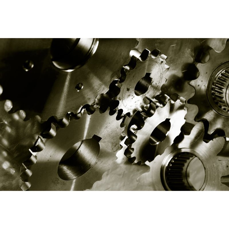 Photography Style Metal Gear Mural Decal Giant Wall Covering for Dining Room, Customised