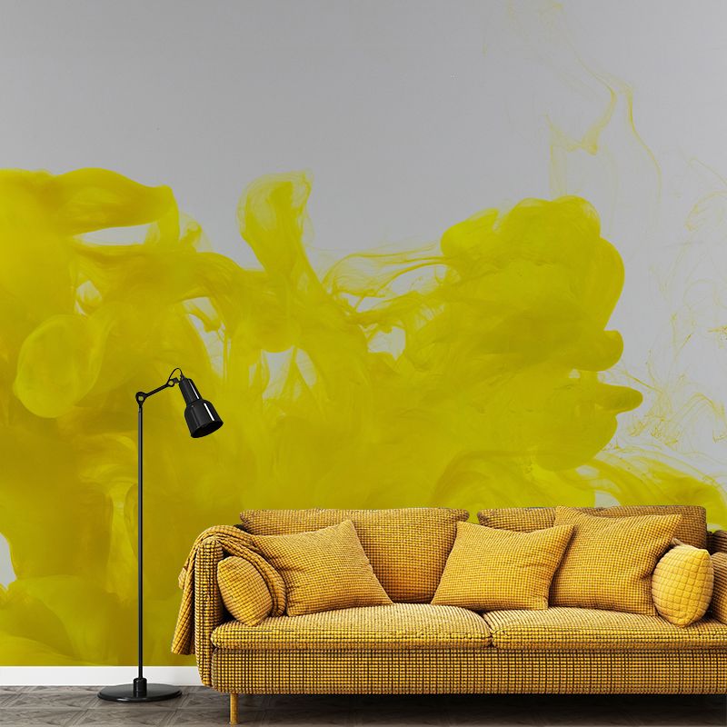 Ink Abstract Contemporary Water Resistant Wall Covering for Sleeping Room