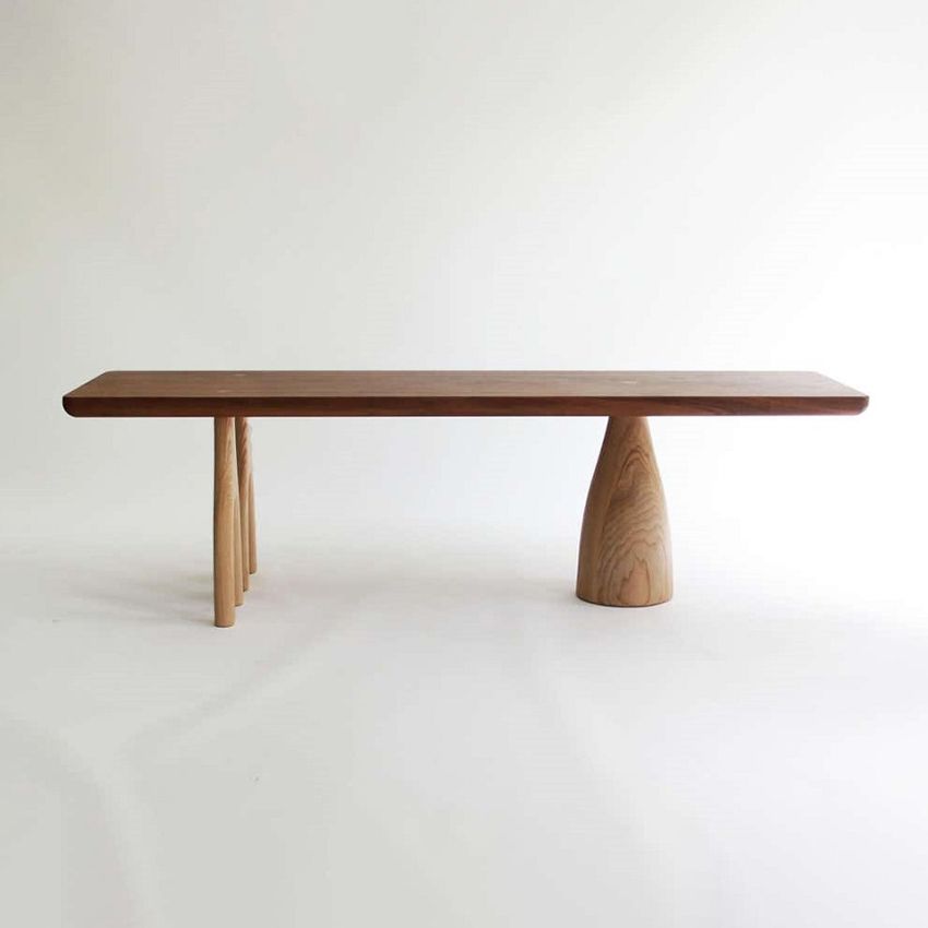 Mesa de comedor rectangular de lujo tradicional, mesa de madera maciza de pino con 3 patas para comedor