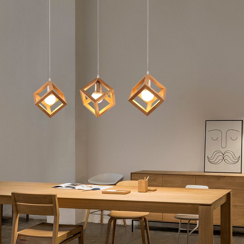 Lumières suspendues en bois massif moderne Géométrie Géométrie Alimin de support suspendu