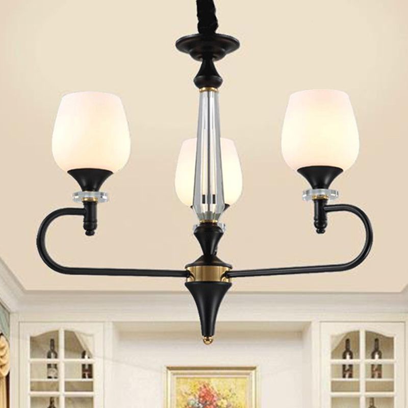 3/6 LUMILES VERRE OPAL PROSITION CHANDELIER TRADITIONNEL