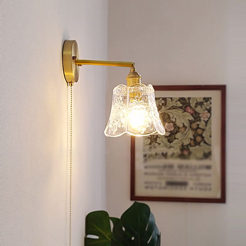 Moderne Stil Blumenförmige Wandmontaglampe Metall 1 Licht Wandbeleuchtung Ideen