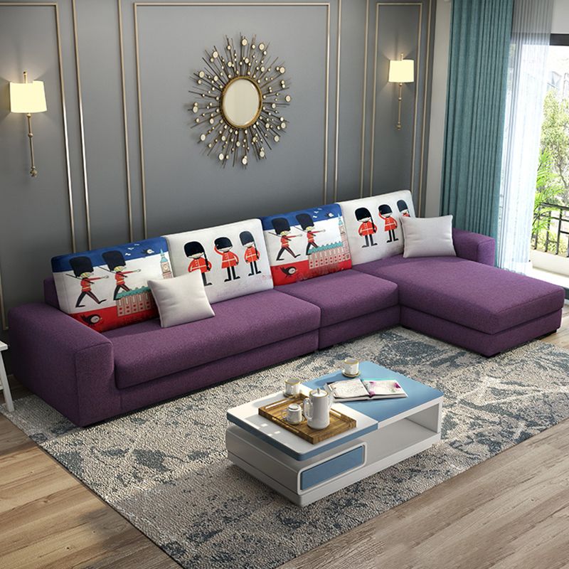 27,56 "H Square Arm Sectional Abnehmbares Kissen Sofa und Chaise