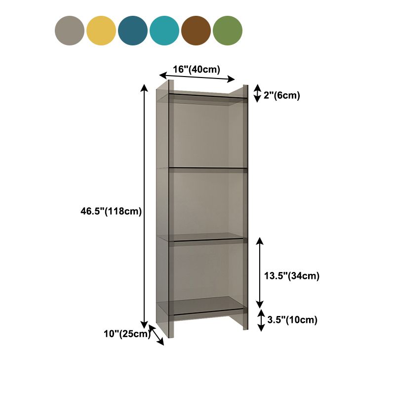 Acrylic Vertical Standard Bookshelf Glam Closed Back Bookshelf for Living Room