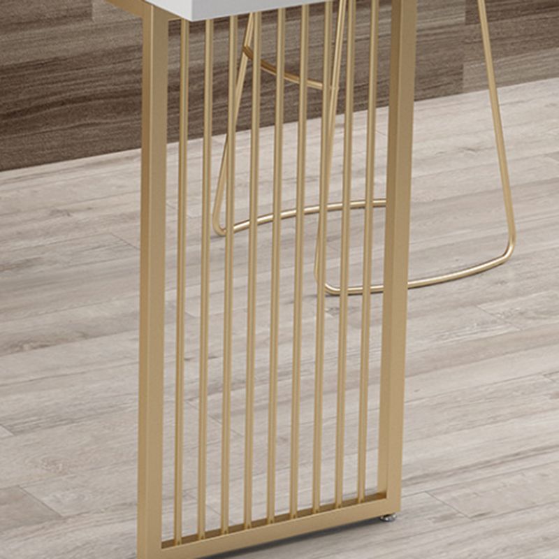 Indoor Glam Bar Dining Table Rectangle Bar Stool Table with Storage