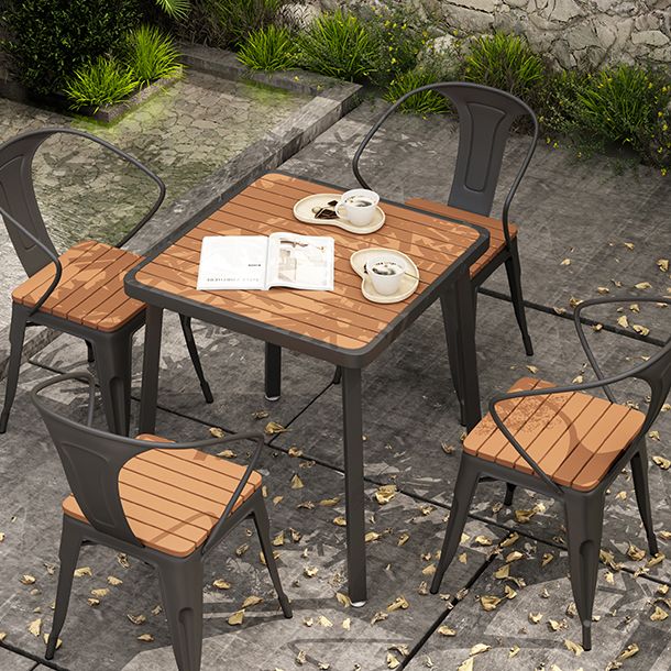 Square Dining Table Industrial Reclaimed Wood Dining Table with 4 Legs