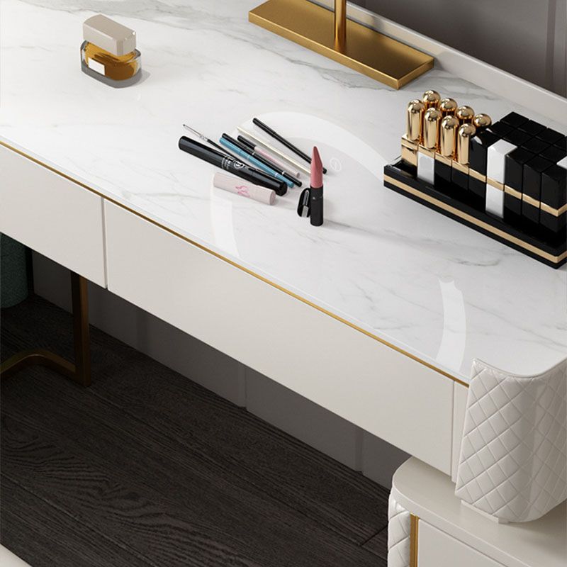 Glam Wooden Vanity Makeup Table Set 5-Drawers Dressing Table