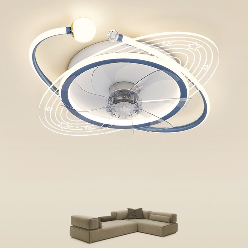 Modern Style Geometry Ceiling Fan Lamps Metal Ceiling Fan Lighting for Bedroom