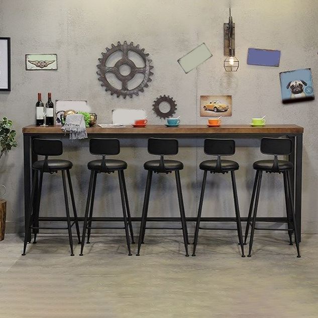 Industrial Bar Table Set 1/4/6/11 Pieces Solid Wood Pub Dining Set for Indoor