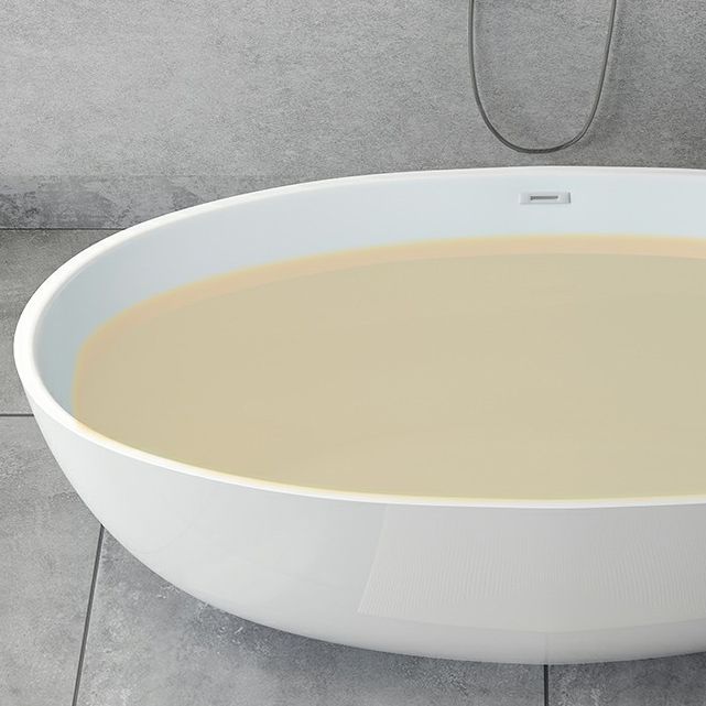 Modern Soaking Freestanding Bath Tub Acrylic Oval Bathtub with Overflow Trim