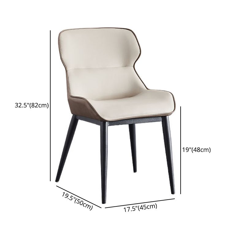 Modern Metal Indoor-Outdoor Chair Dining Room Wingback Parsons Armless Chair
