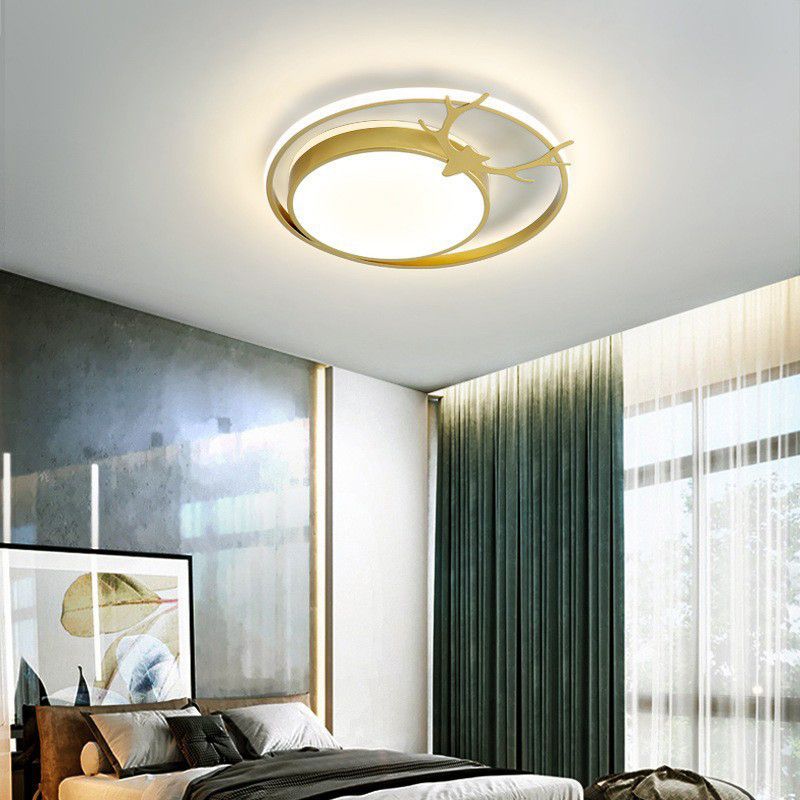Antlers Ceiling Light LED Ceiling Mount Light with Acrylic Shade for Bedroom