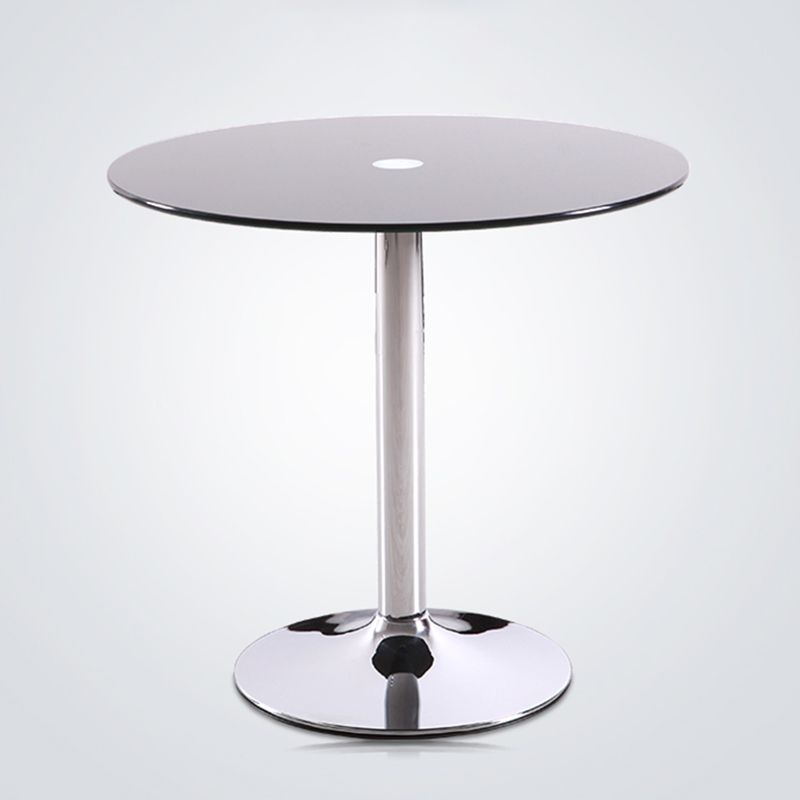Moderne ronde eettafel van gehard glas met tulponderstel voor eetkamer