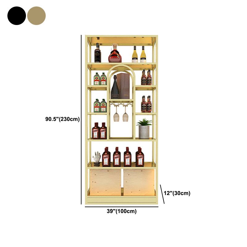 Freestanding Luxury Wine Jail Metal with Shelf Wine Rack Kit 11.8"Wide