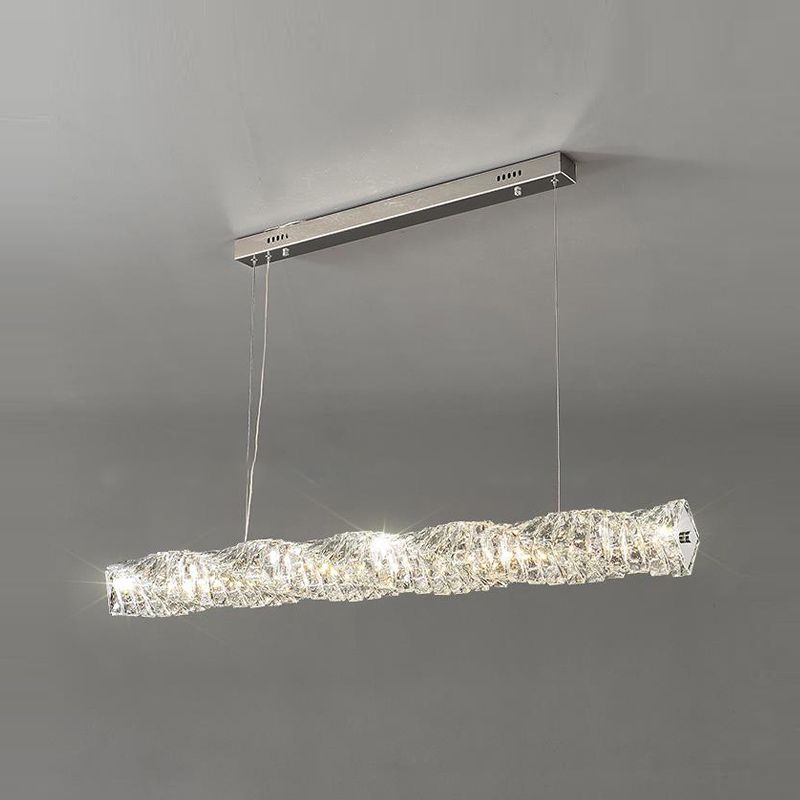 Modern Style Island Light LED Island Hanging Light with Crystal Shade for Dining Room