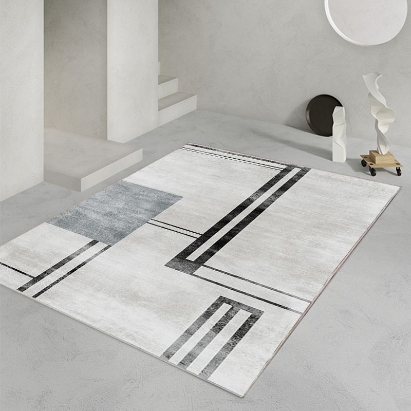 Modern Carpet Color Block Artistic Area Rug Polyester Stain Resistant Indoor Rug for Home Decoration