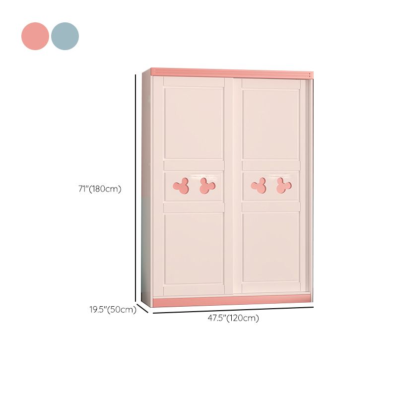 Manufactured Wood Wardrobe Cloth Rod Included Wardrobe Closet with 2-door