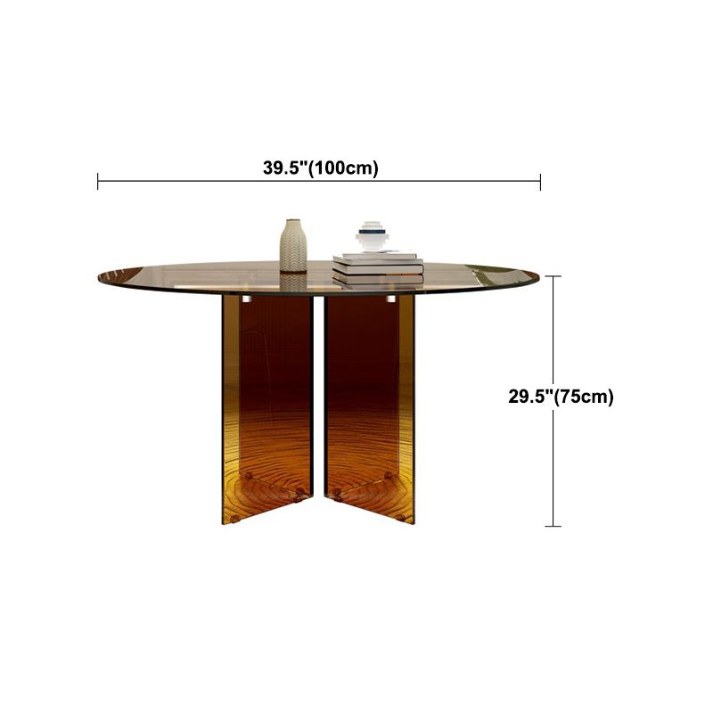 Round Glass Dining Table Modern Style Dining Table for Home Use