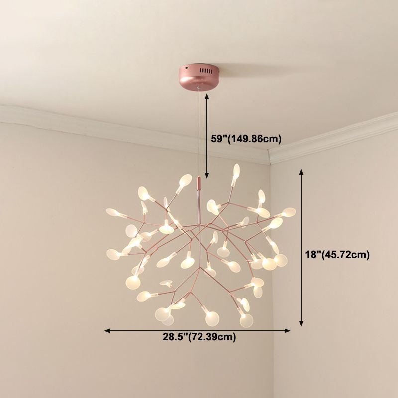 Metallzweig Anhänger Beleuchtung moderner Stil Multi -Leuchten hängende Lampe in Weiß
