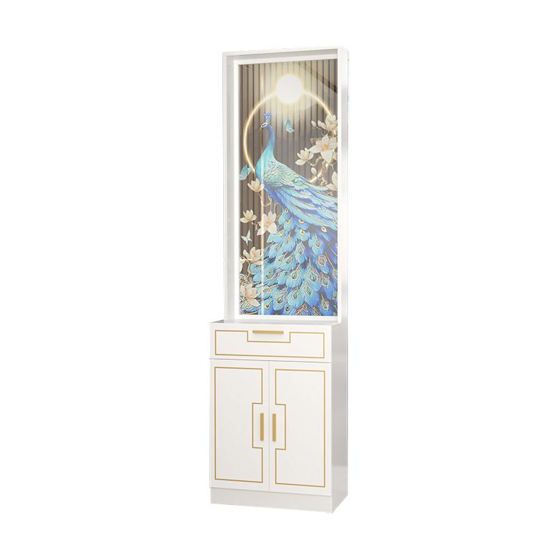 Scandinavian Wood in White 11.81" Wide Accent Cabinet with Drawer