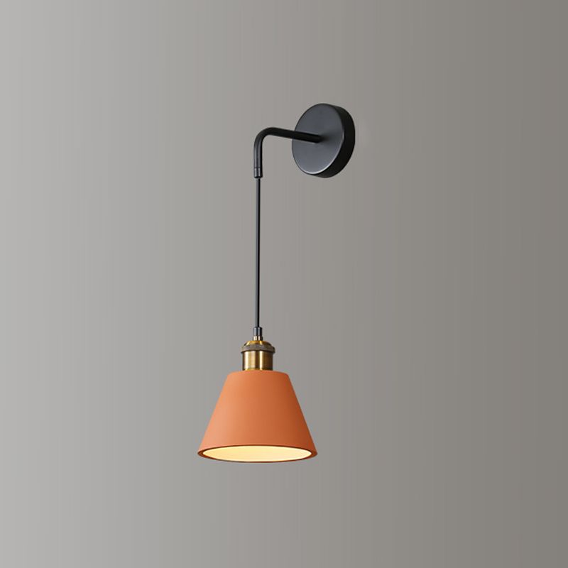 Modern Metal LED Wall Sconce Geometric Shape Wall Light with Resin Shade for Bedroom