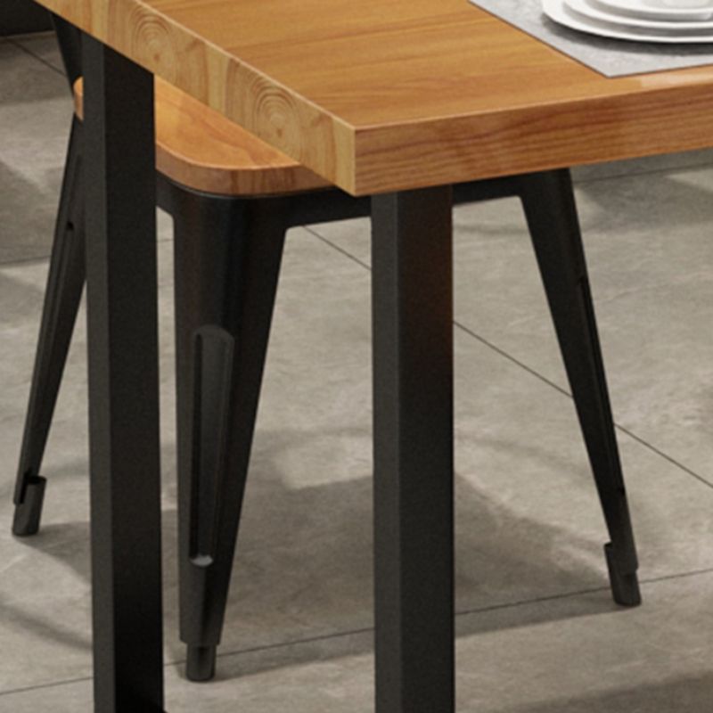 Industrial 1/5 Pieces Dining Set Rectangle Pine Wood Dining Table for Cafe