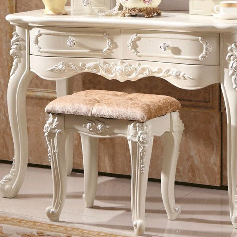 White Vanity Dressing Table Set Victorian Mirrored Wood Vanity
