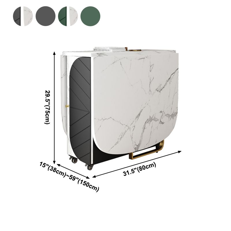 Zeitgenössische Drop-Leaf-Esszimmerkollektion, ovale Möbel, 15" L x 31,5" B x 29,5" H