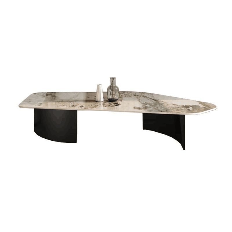 Faux Marble Coffee Table No Distressing Free-Form Single Coffee Table