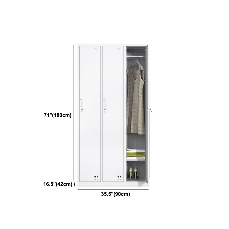 Contemporary Steel Storage Cabinet White Metal Hinged Door Cabinet