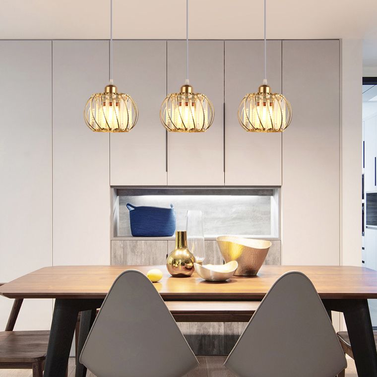 Luminaire pendentif en cristal globe Lumière suspendue minimaliste pour salle à manger