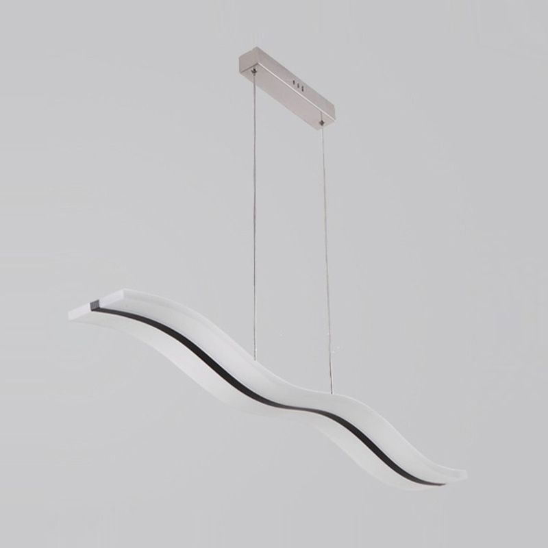 Single Modernism Silver Ceiling Light LED Kitchen Island Lighting for Foyer