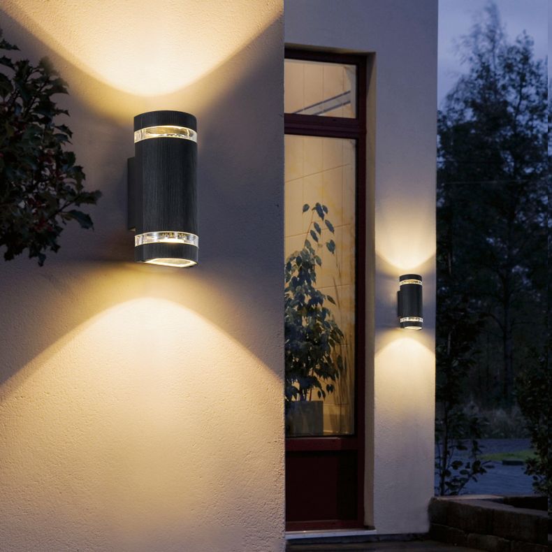 Minimalismo de aluminio Luz de luz de pared Negro al aire libre 1 luz de pared de pared Luz de pared