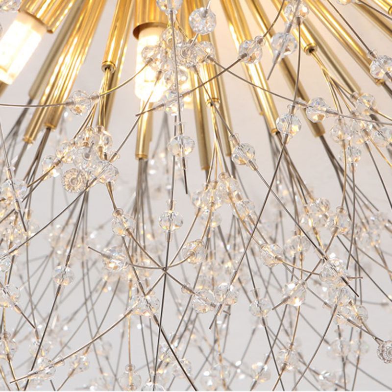 Unique Shape Crystal Flush Light Modern Style Multi Lights Flush Mount Fixture